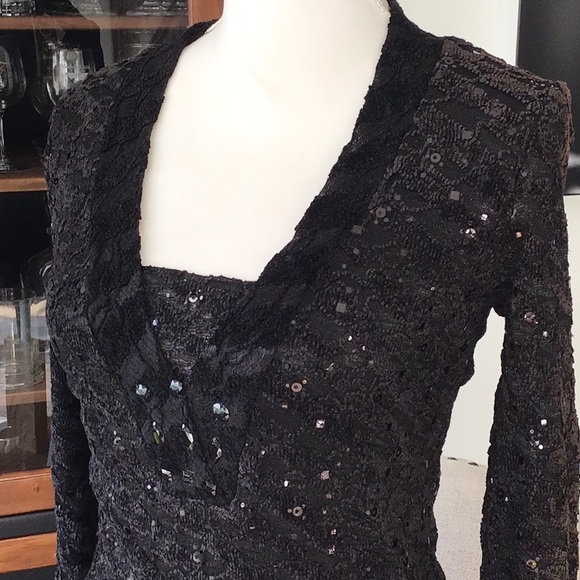 MISS ALLIAGE PETITE BLACK FORMAL BLOUSE - Picture 4 of 10